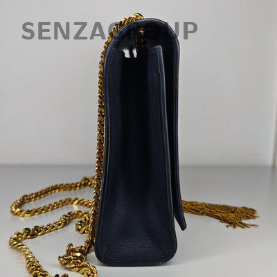 Saint Laurent Black Gold Chain Fringe Shoulder Crossbody Bag Classic