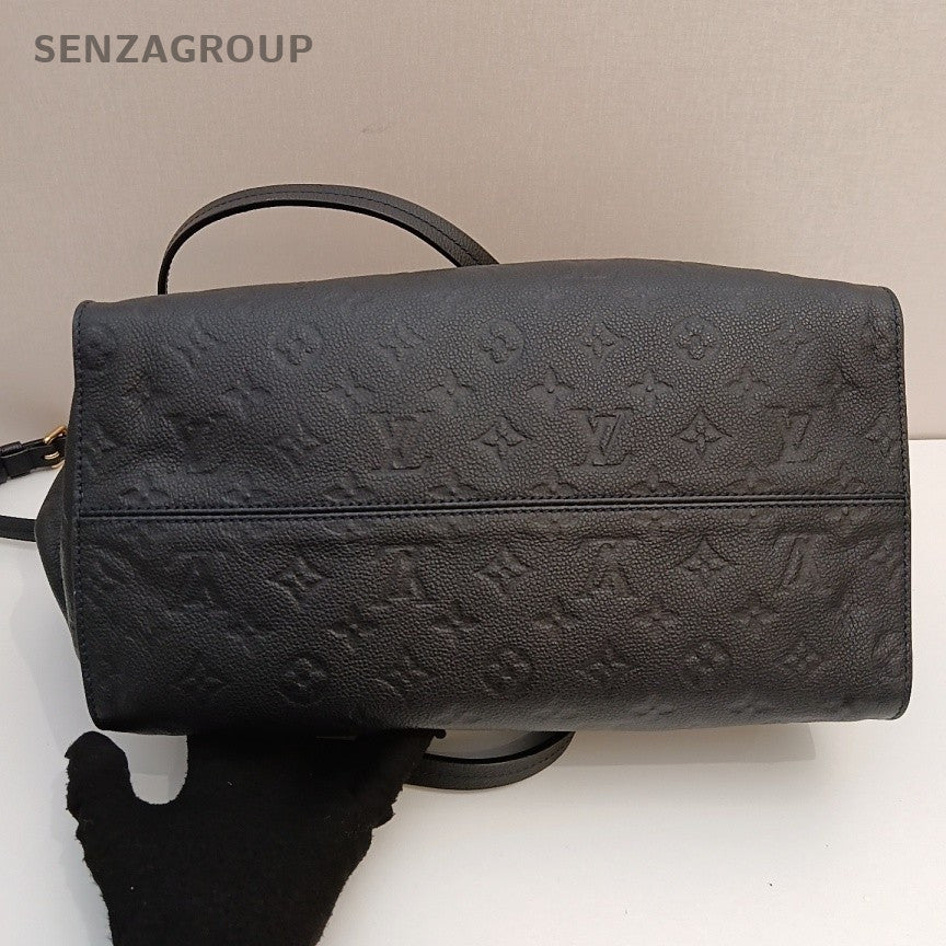 Louis Vuitton Monogram Tote Shoulder Bag Crossbody Black Gold Women Classic