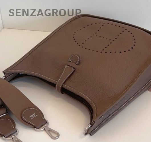 Hermes Evelyne29 Shoulder Bag Crossbody Gray Silver Women Classic Designer