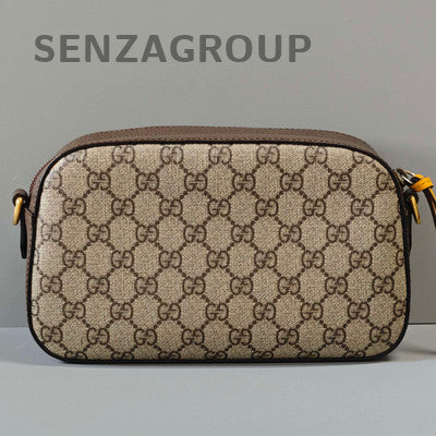 GUCCI Tiger Head Camera Bag Beige Brown Gold Buckle Shoulder Crossbody