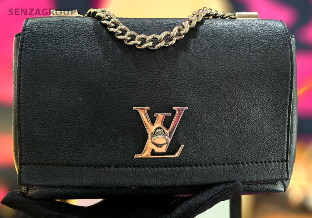 Louis Vuitton Lockme BB Chain Shoulder bag Calfskin Women Black Silver