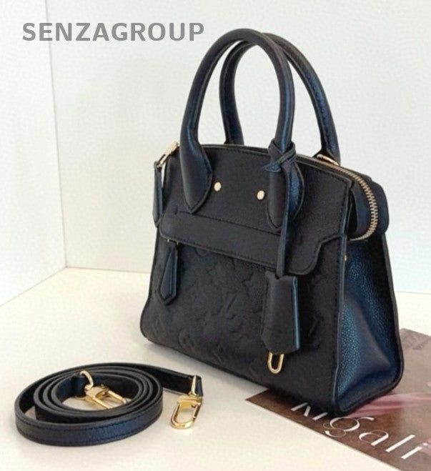 Louis Vuitton Pont Neuf Mini Tote Top Handle Shoulder Crossbody Bag Black Women