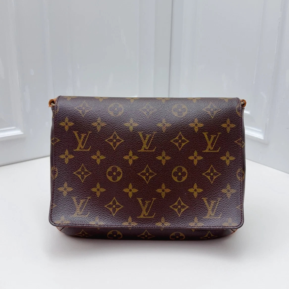 Louis Vuitton Musette Tango Monogram Shoulder Crossbody Brown Gold Women Vintage