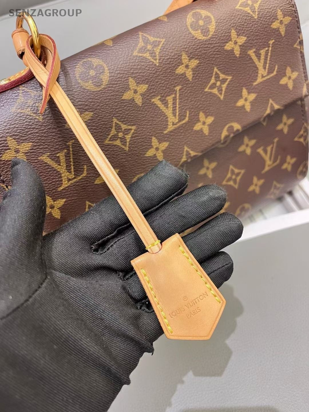 Louis Vuitton Cluny bb Top Handle 2way Shoulder Handbag Women Brown