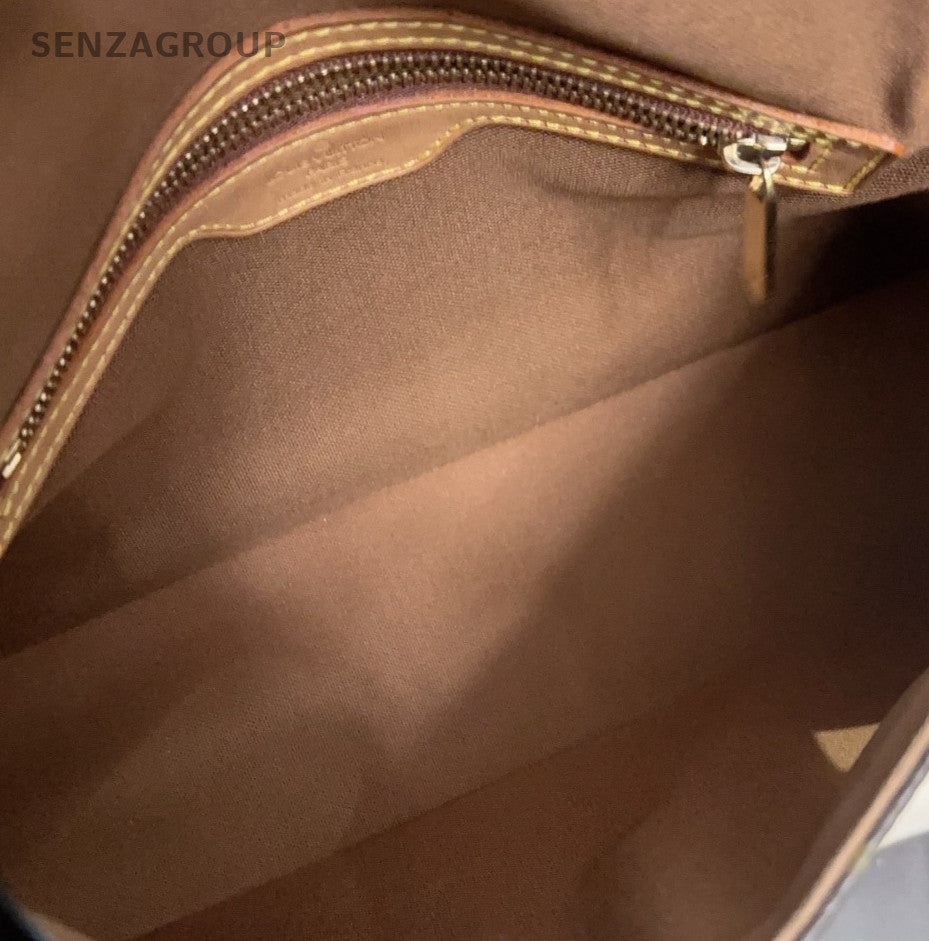 Louis Vuitton looping Monogram PM Top Handle Bag Brown Orange Women Classic