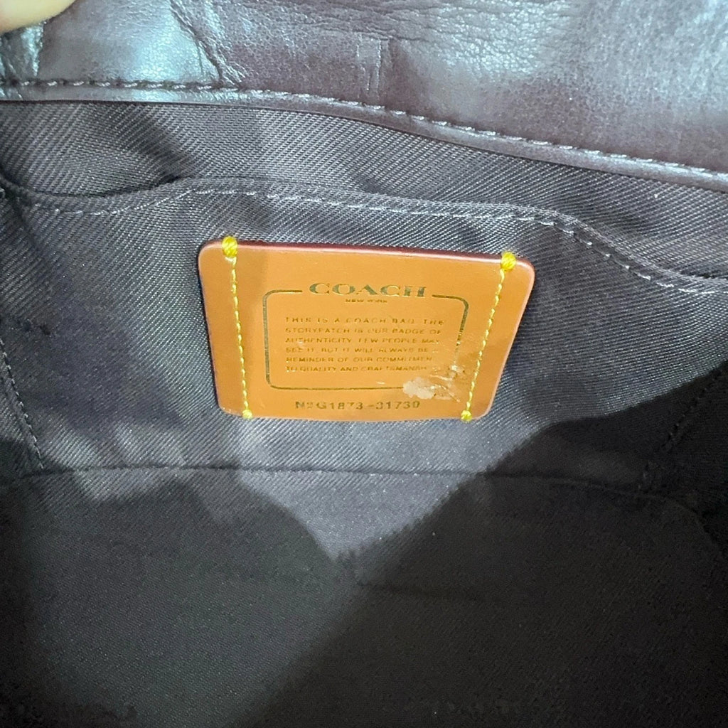 COACH Women's Black Leather Trail 20 Crossbody Handbag Box Bag
