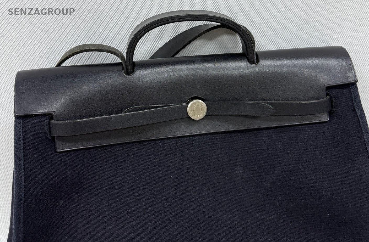Hermes herbag 39 vtg Canvas Top Handle Shoulder Bag Black Unisex Adults