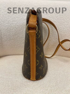 Louis Vuitton Monogram Brown Gold Shoulder Crossbody Bag Women Classic