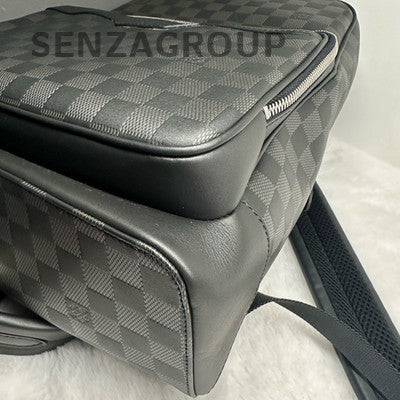 Louis Vuitton Damier Ebene Backpack Black Silver Unisex Classic