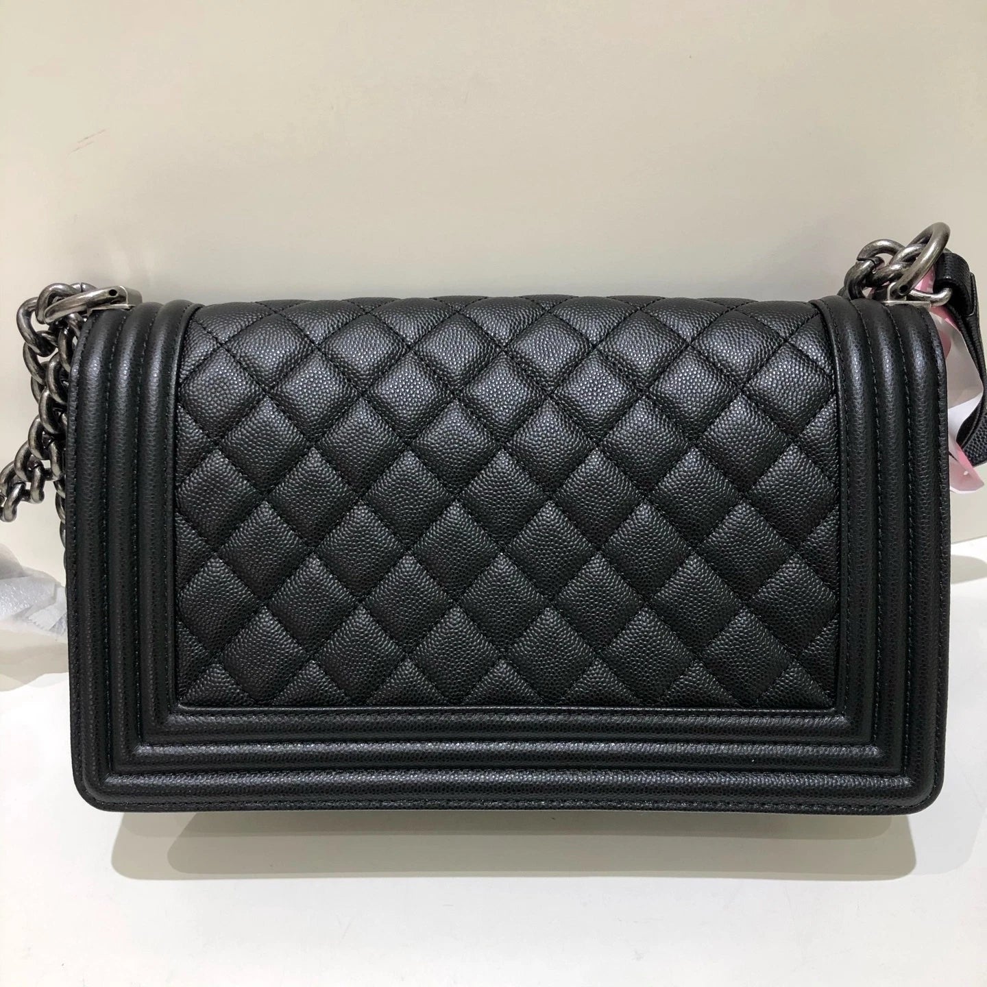 CHANEL Leboy Medium Black Silver Shoulder Bag for Women