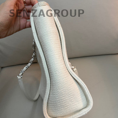 Chanel Mini Classic Flap Bag Silver Chain Shoulder Bag Women
