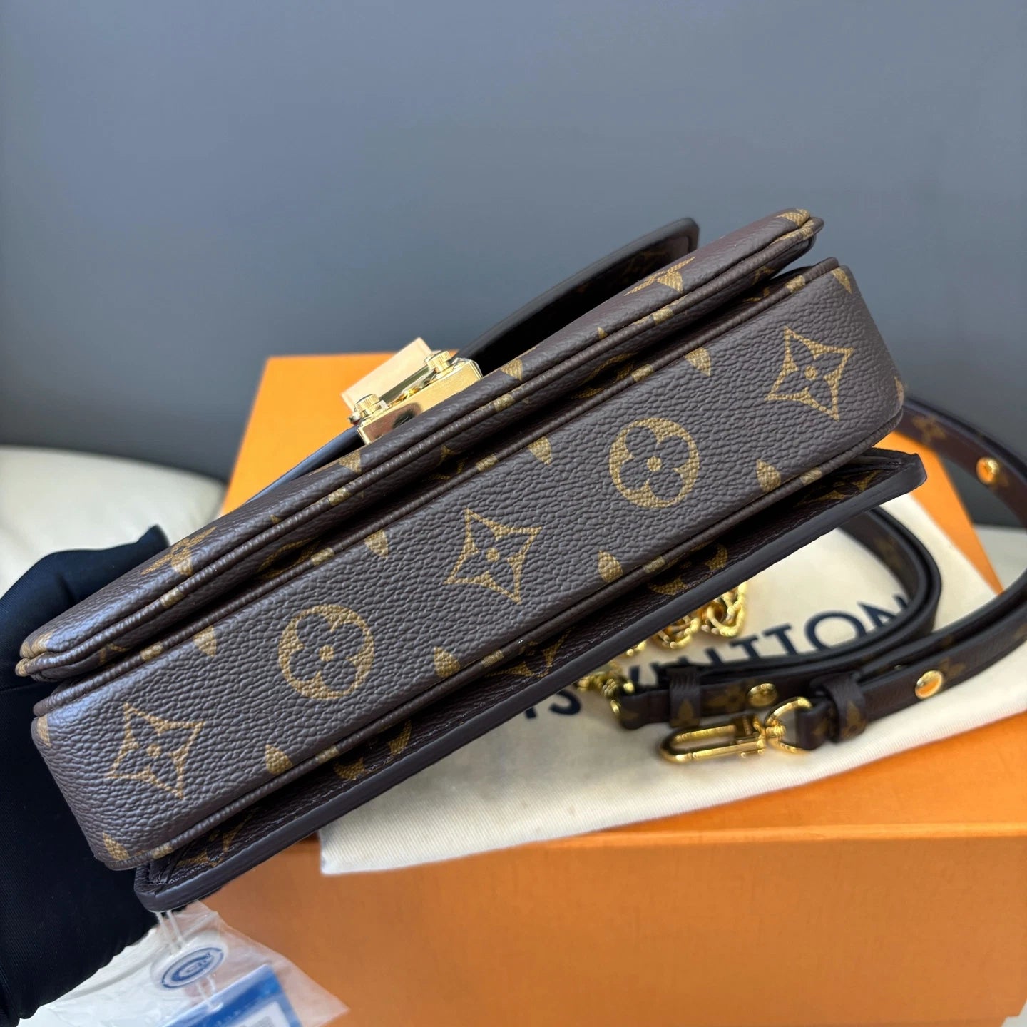 Louis Vuitton Metis PM Monogram Chain Shoulder Bag Crossbody Brown Gold