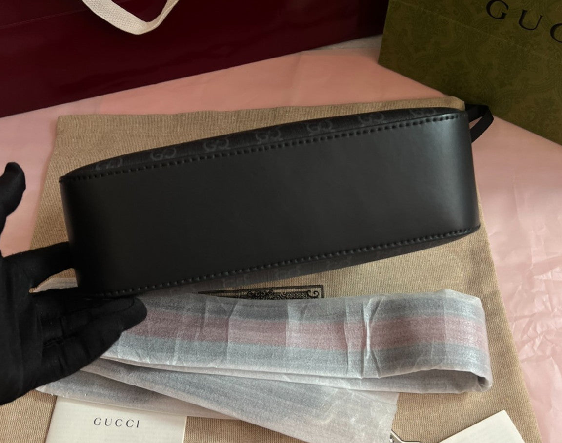 GUCCI Camera bag Black Monogram Tiger Head Canvas Crossbody bag Brand NEW