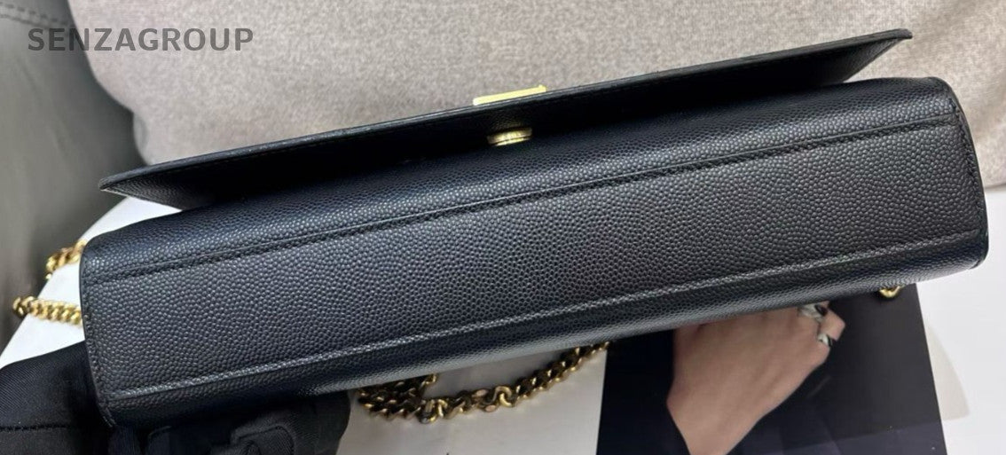 Saint Laurent Kate MM Calfskin Chain Shoulder Bag Crossbody Black Gold Women