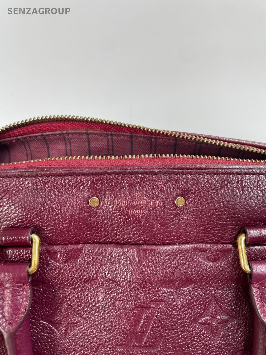 Louis Vuitton Speedy Monogram Top Handle Bag Crossbody Purple Gold Women Classic