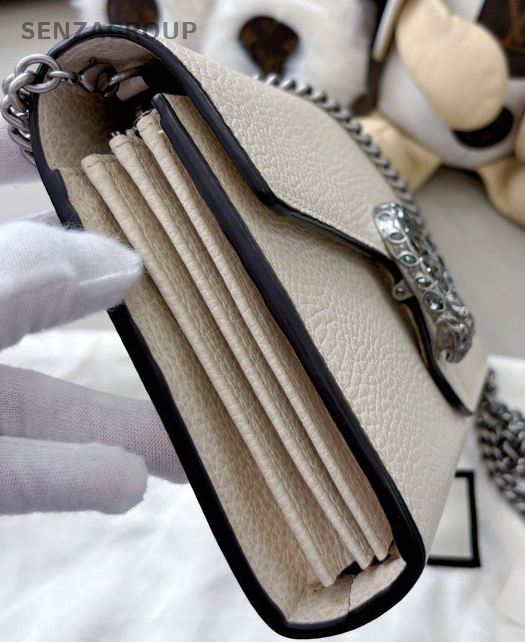 Gucci Dionysus Wallet On Chain Shoulder Crossbody Bag White Almost Brand New