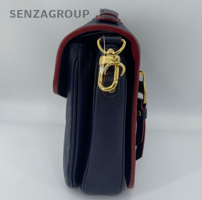 Louis Vuitton Monogram Calfskin Shoulder Bag Crossbody Blue Red Gold Women