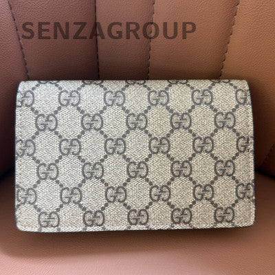 Gucci Dionysus Super Mini Chain Shoulder Bag Brown Silver Hardware