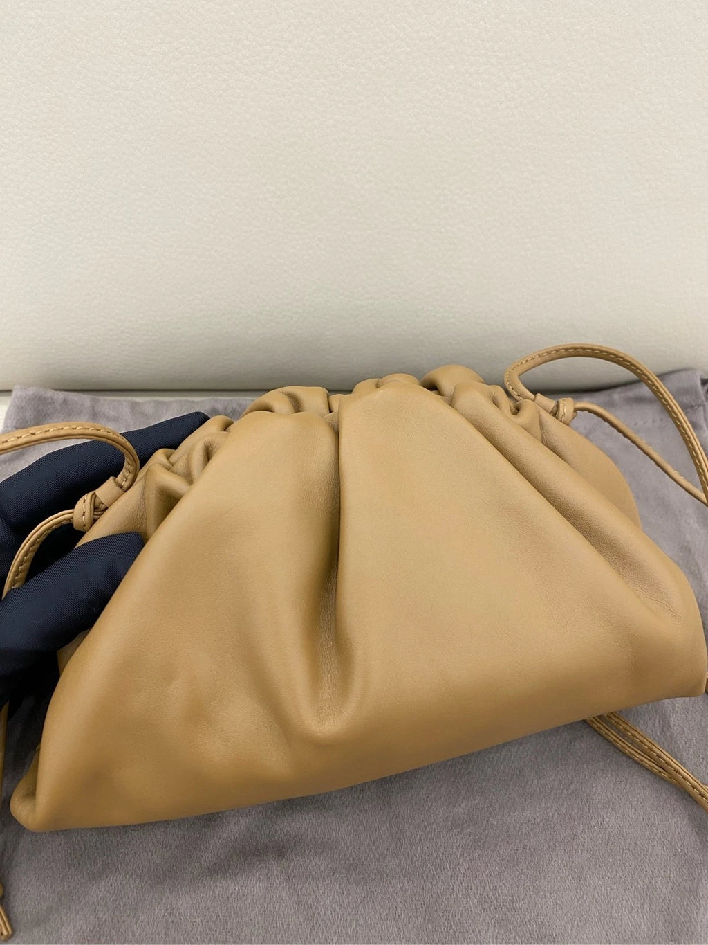 Bottega Veneta Beige Adjustable Cloud Shoulder Bag For Women