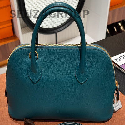 Hermès Bowling 25 Bag in Pine Green with Gold Hardware - Women's Fashion