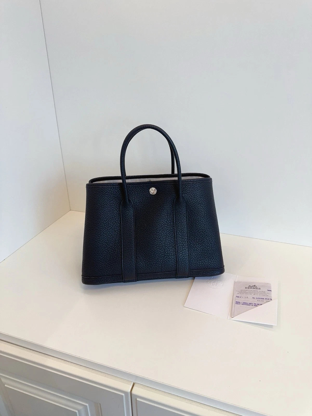 Hermès Garden Party 30 Tote Bag Work Commute Handbag Black Silver