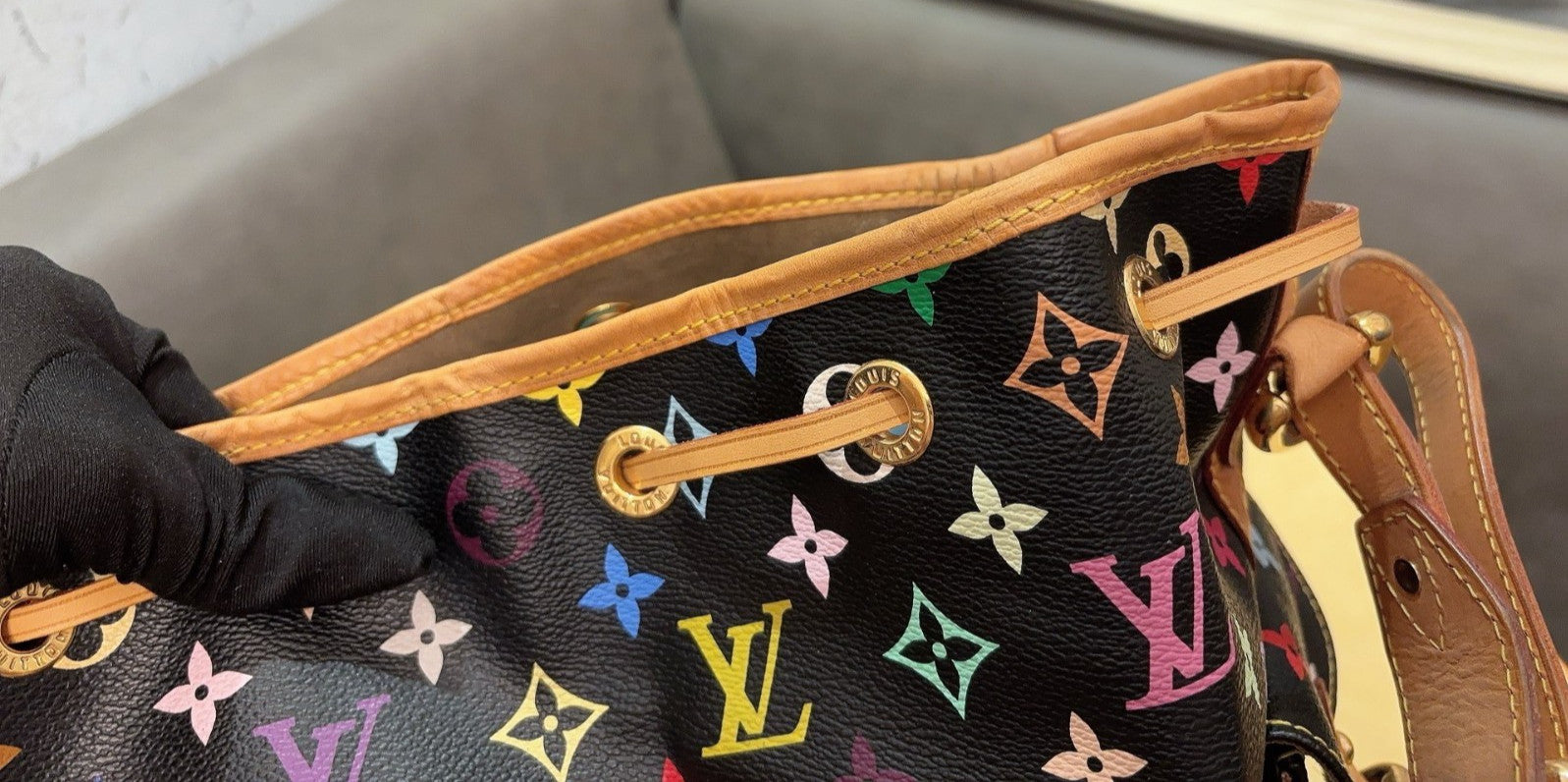 Louis Vuitton Petit Noe Monogram Bucket Drawtring Shoulder bag Women