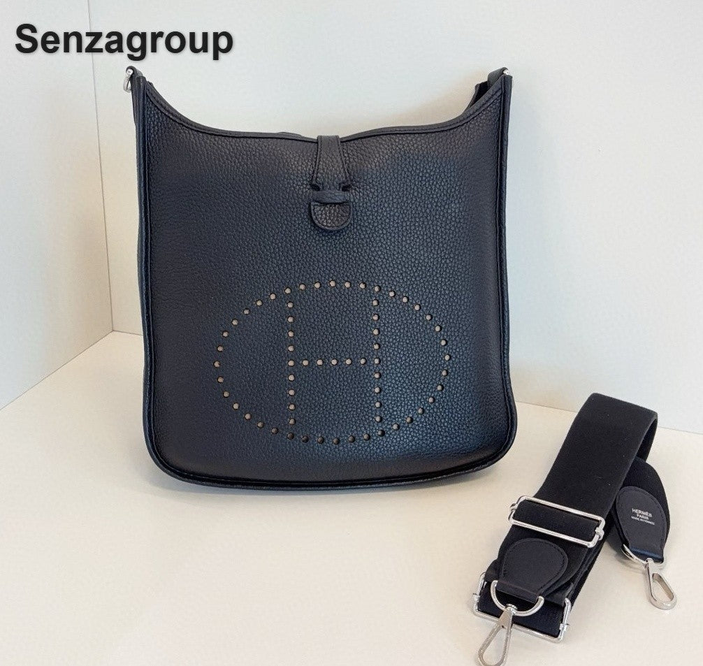 Hermes  Evelyne29 Shoulder Bag Crossbody Black Silver Unisex Adults Classic