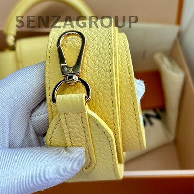 Louis Vuitton Capucines Mini Taurillon Yellow Shoulder Crossbody Handbag Women