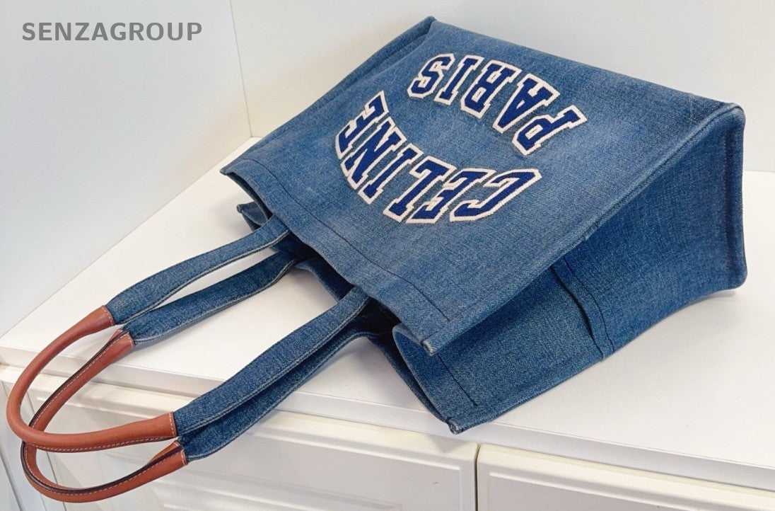 Celine American-style logo Tote Denim Shoulder Handbag