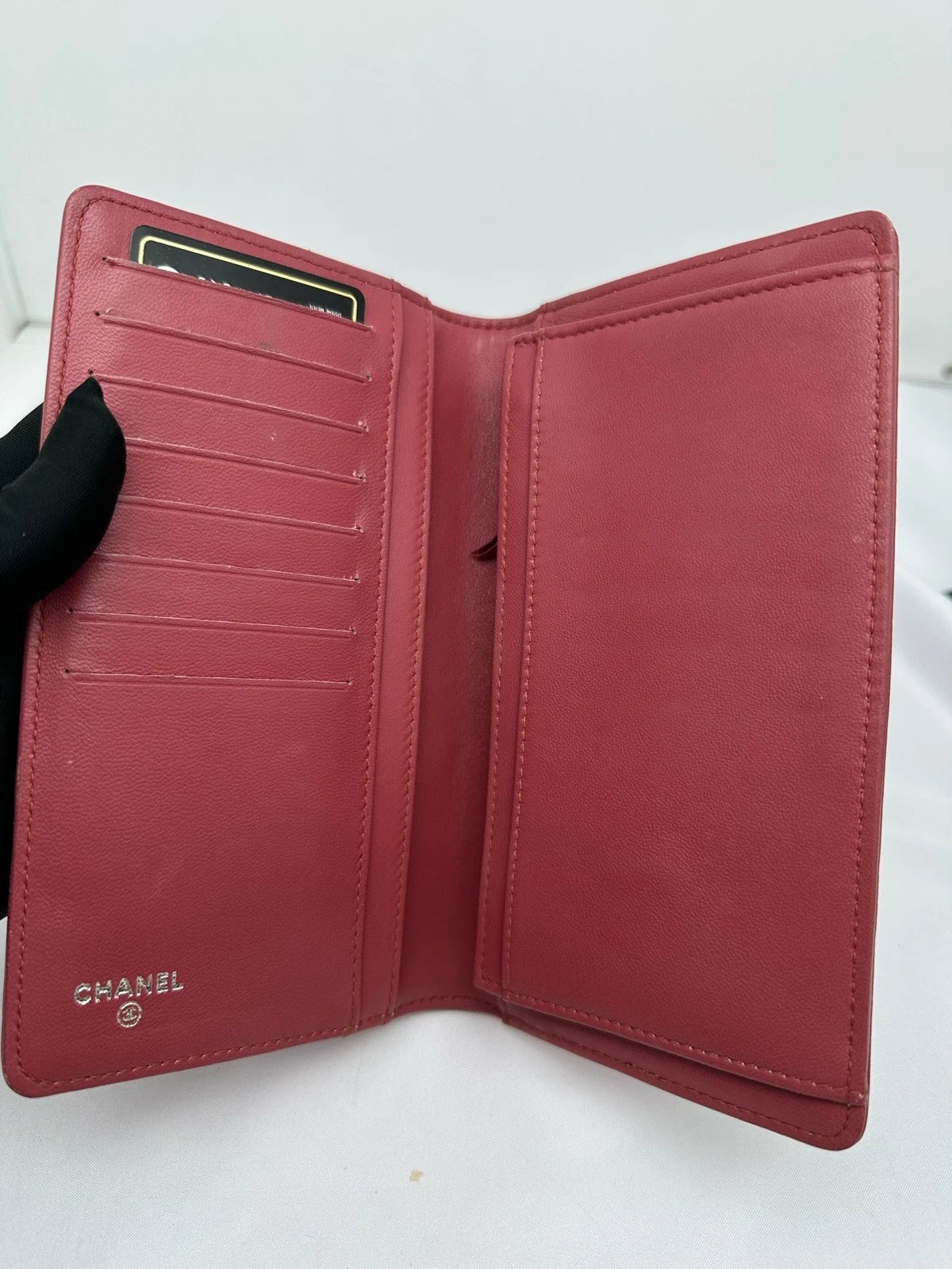 CHANEL LeBoy Leather Red Wallet For Women