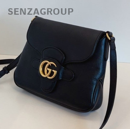 Gucci Blondie 2Way Shoulder Bag Crossbody Black Gold Women Classic Fashion