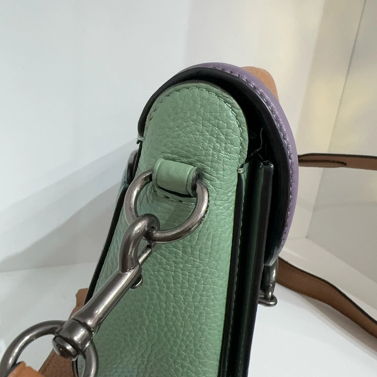 COACH Jade 21 Women's Small Colorblock Leather Saddle Crossbody Shoulder Bag