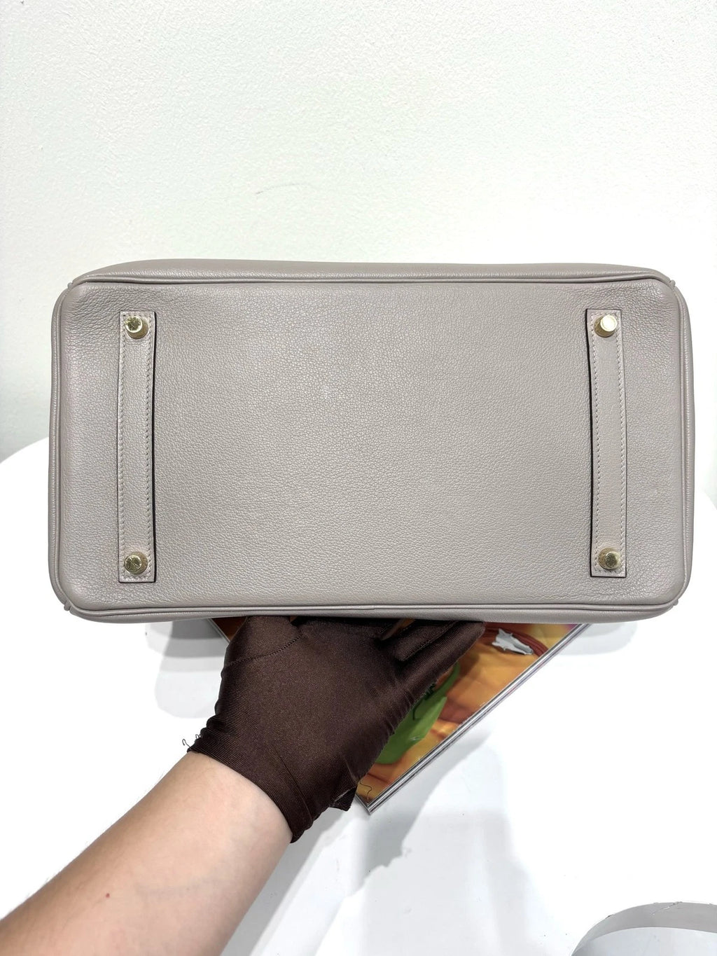 Hermes Birkin 35 Evercolor Leather Gray Gold Hardware Handbag For Women