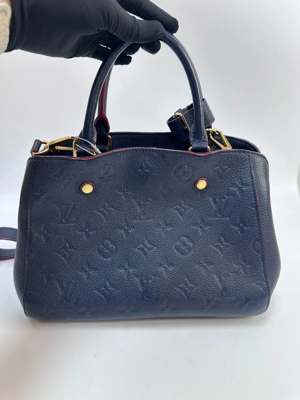 Louis Vuitton Montaigne BB Blue Top Handle Excellent