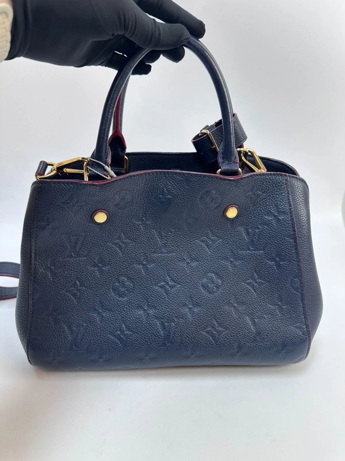 Louis Vuitton Montaigne BB Blue Top Handle Excellent