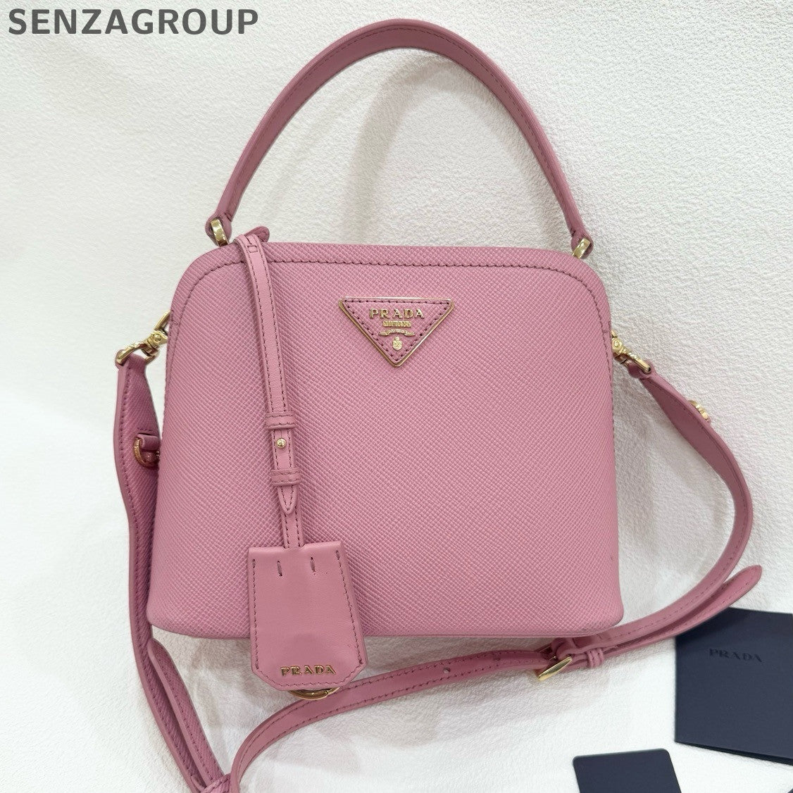 Prada Matinee Mini Shell Bag in Pink Gold - Women's Shoulder Handbag