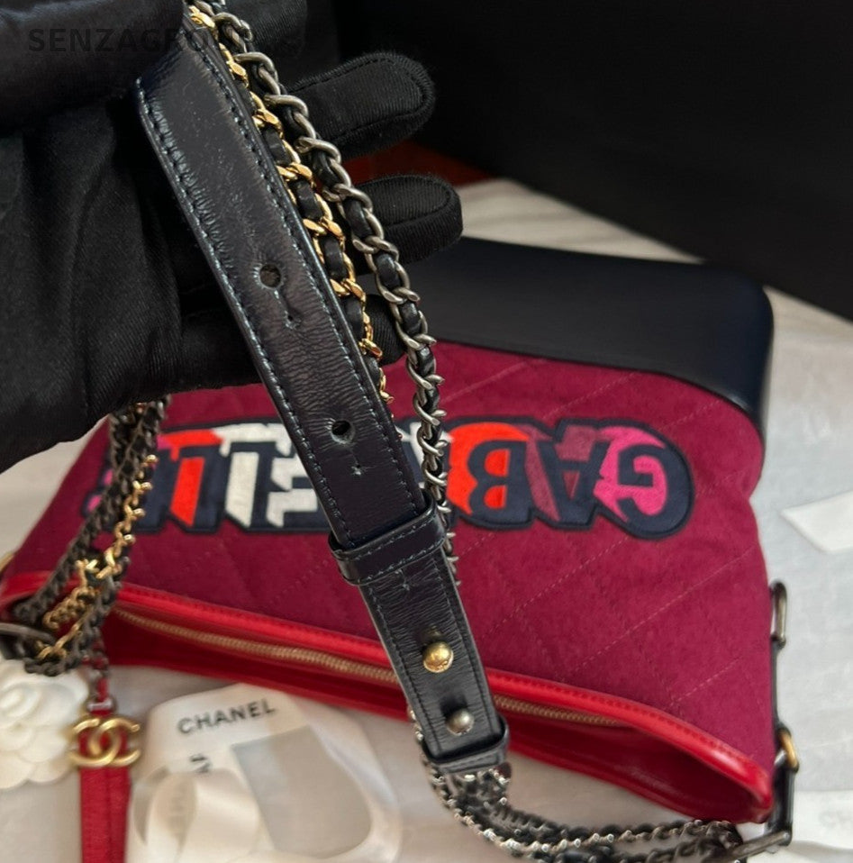 Chanel MM Gabrielle Bag Shoulder Crossbody Bag Women Red