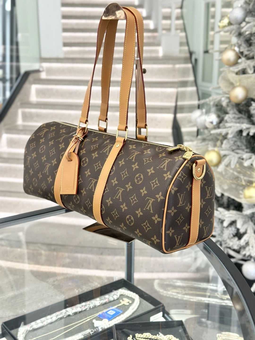 Louis Vuitton Papillon Trunk 45 Top Handle Crossbody Bag Brown Unisex S