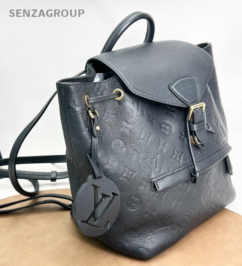 Louis Vuitton Montsouris Empreinte Leather Backpack Shoulder Black