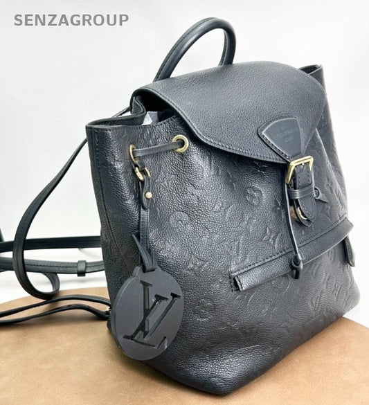 Louis Vuitton Montsouris Empreinte Leather Backpack Shoulder Black
