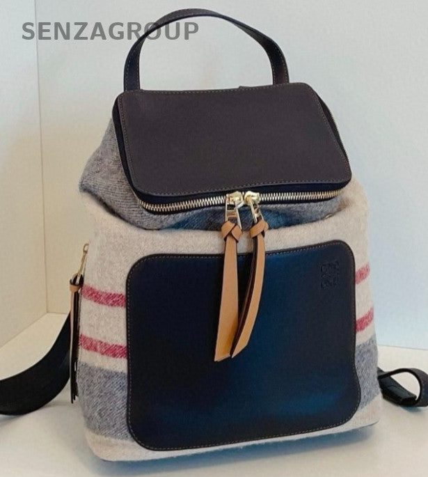 Mochila de ombro Loewe Goya PM couro de bezerro multicolorida feminina-