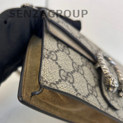 Gucci Mini Dionysus Chain Shoulder Crossbody Bag Brown Silver Women Classic