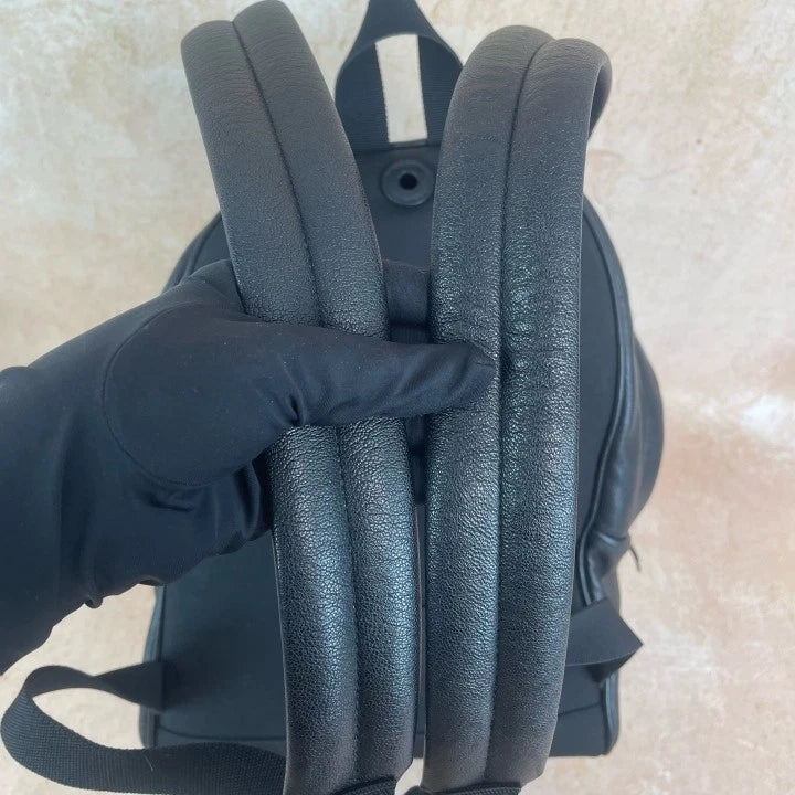 Saint Laurent Black Calfskin Canvas Backpack For Women