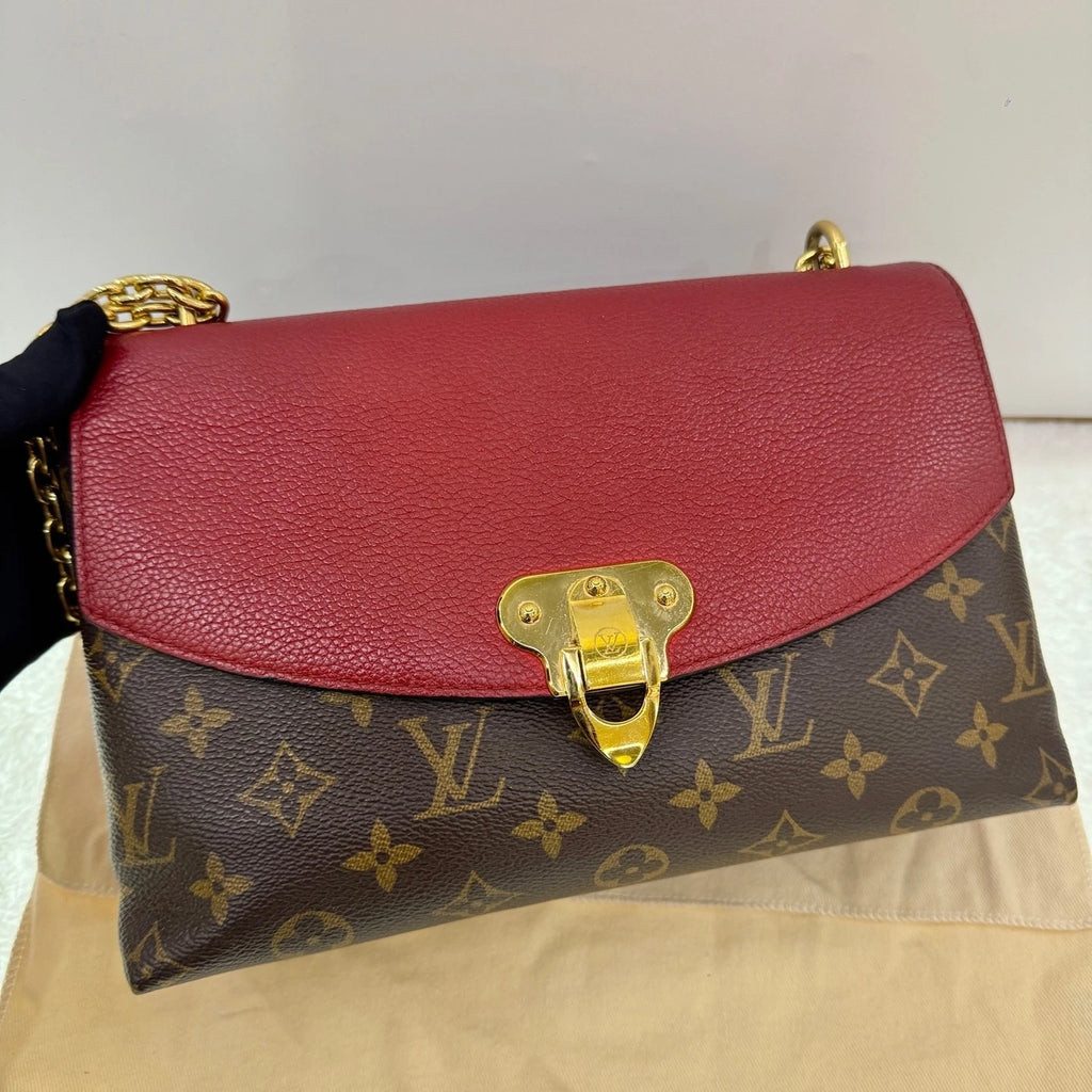 Louis Vuitton Saint Placide Monogram Red Canvas Chain Shoulder Bag Crossbody