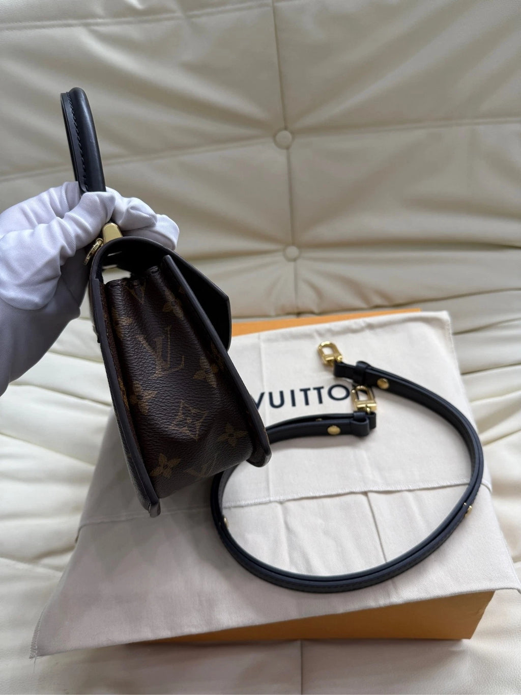 Louis Vuitton Monogram Canvas Top Handle Shoulder Bag For Women