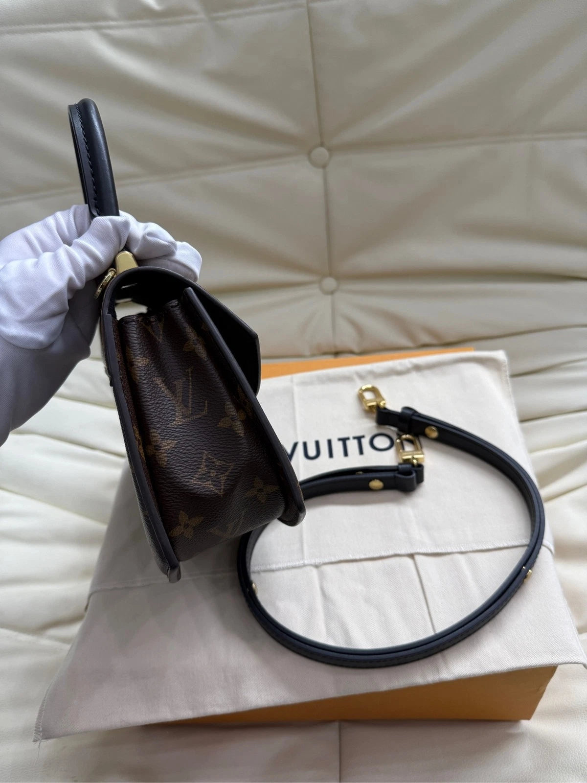 Louis Vuitton Monogram Canvas Top Handle Shoulder Bag For Women