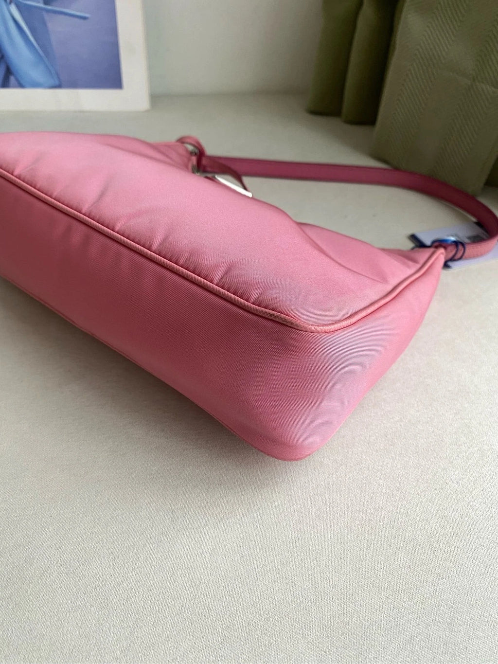 Prada Classic Hobo Nylon Leather Shoulder Bag For Women