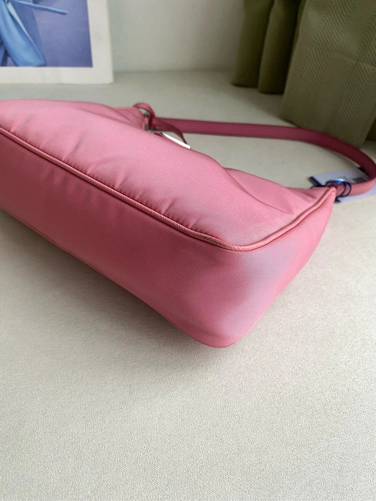 Prada Classic Hobo Nylon Leather Shoulder Bag For Women