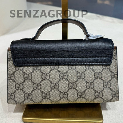 Gucci Padlock Mini Black GG Canvas Leather Crossbody Bag for Women