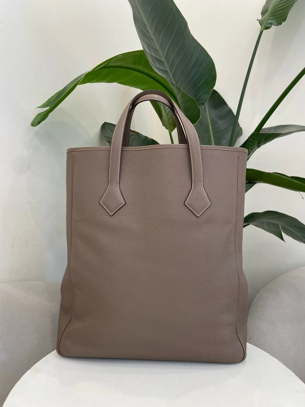 Hermes Victoria Tote Bag For Women Gray Leather